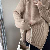Catyla - Rippstrickpullover mit asymmetrischem Saum