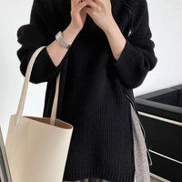 Catyla - Rippstrickpullover mit asymmetrischem Saum