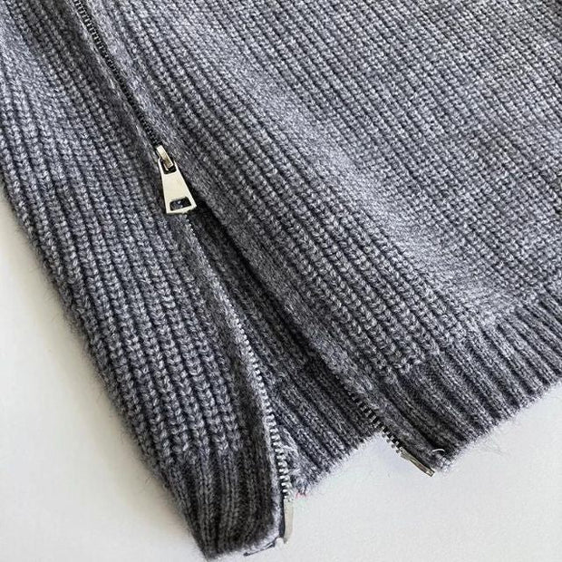 Catyla - Rippstrickpullover mit asymmetrischem Saum