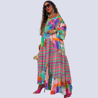 Imelda - Robe maxi boho avec décolleté en V