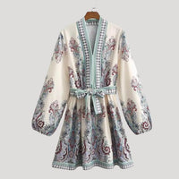 Camilla - Mini robe à ceinture en tissu cachemire