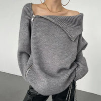 Catyla - Rippstrickpullover mit asymmetrischem Saum