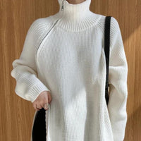 Catyla - Rippstrickpullover mit asymmetrischem Saum