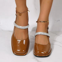 Lumina - patent mary janes with glittering strap detail