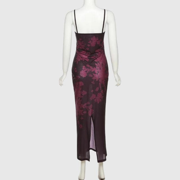 Freya - Floral shift dress with sheer hem