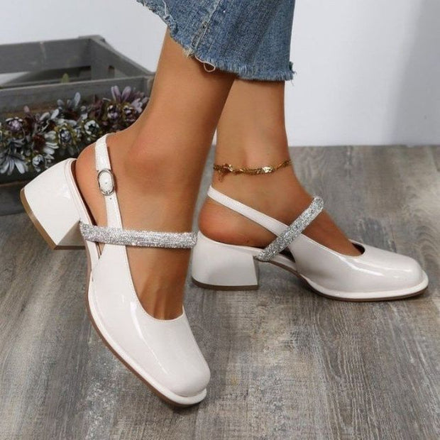 Lumina - patent mary janes with glittering strap detail