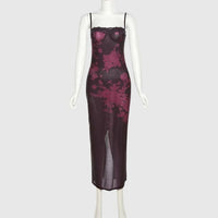 Freya - Floral shift dress with sheer hem