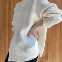 Catyla - Rippstrickpullover mit asymmetrischem Saum