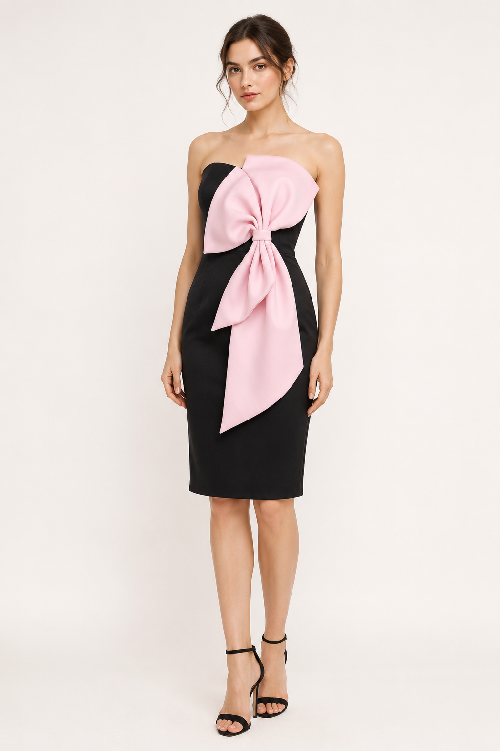 Elegantes Abendkleid mit großer Zier Schleife und geradem Schnitt für Gäste – Hannelore
