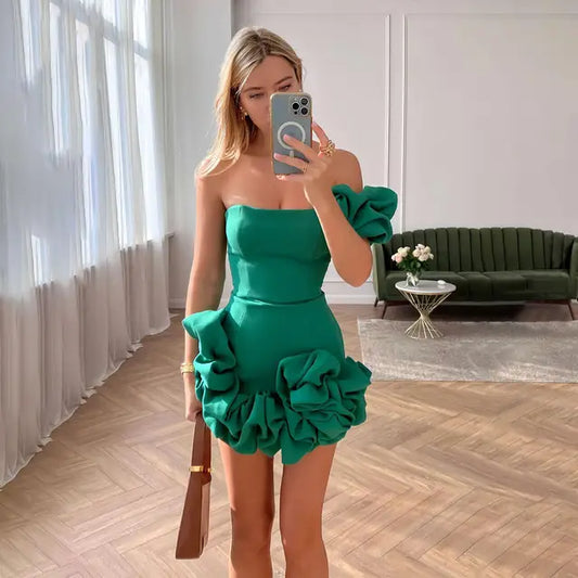 Melody - Robe à épaules simples avec volants