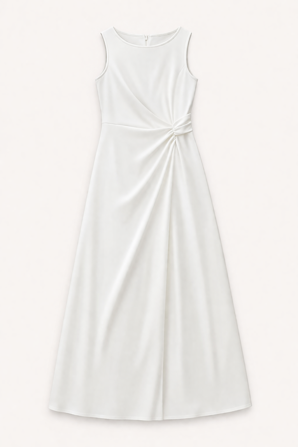 Tailliertes langes Kleid mit seitlicher Drapierung und Schlitz für Frauen - Helga