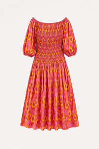 Langes schulterfreies Kleid mit Rüschen für Frauen - Anna