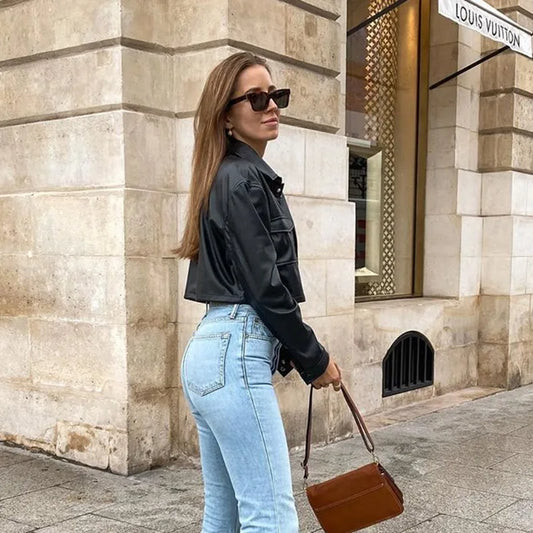 Lykamae - Veste en cuir à capuchon