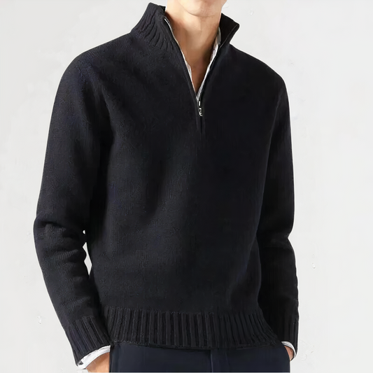 WILBUR - Pull-over chaud à zip quart