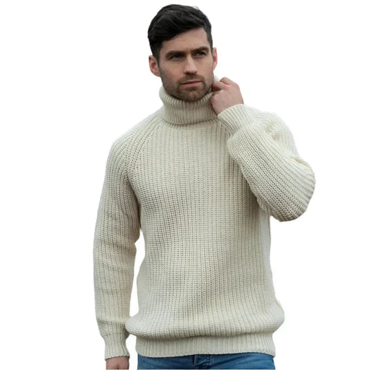 Pulls chauds pour hommes avec col haut