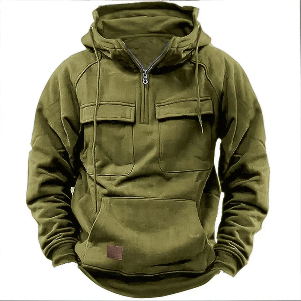Kaiser - Warme Kapuzenpullover mit halbem Reißverschluss