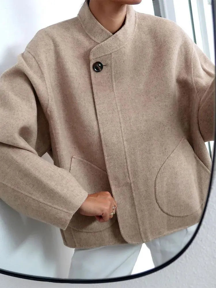 Tete - Lässige Vintage Chic Frauen Mantel Solid O-Neck