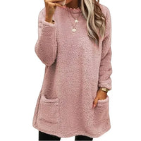 Karina - Gemütlicher Fleece-Pullover mit Knopfdetail