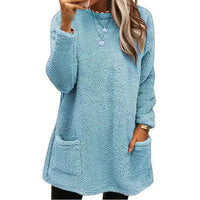 Karina - Gemütlicher Fleece-Pullover mit Knopfdetail