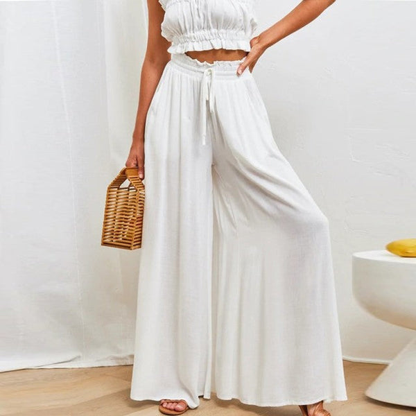Perla - Pantalon Ample uni