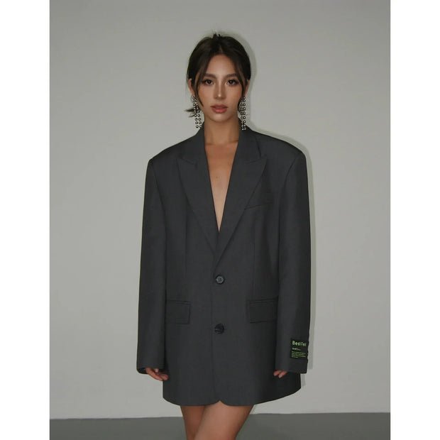 Dera - Blazer décontracté pour femme avec larges épaules