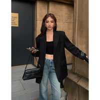 Dera - Blazer décontracté pour femme avec larges épaules