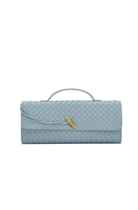 Sac baguette pour femme avec texture tissée et bandoulière réglable