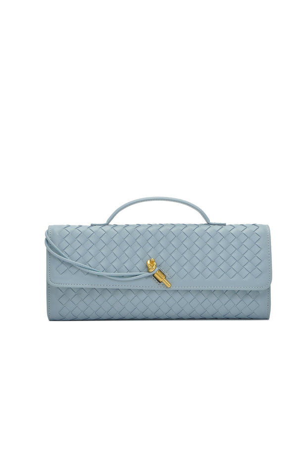 Sac baguette pour femme avec texture tissée et bandoulière réglable