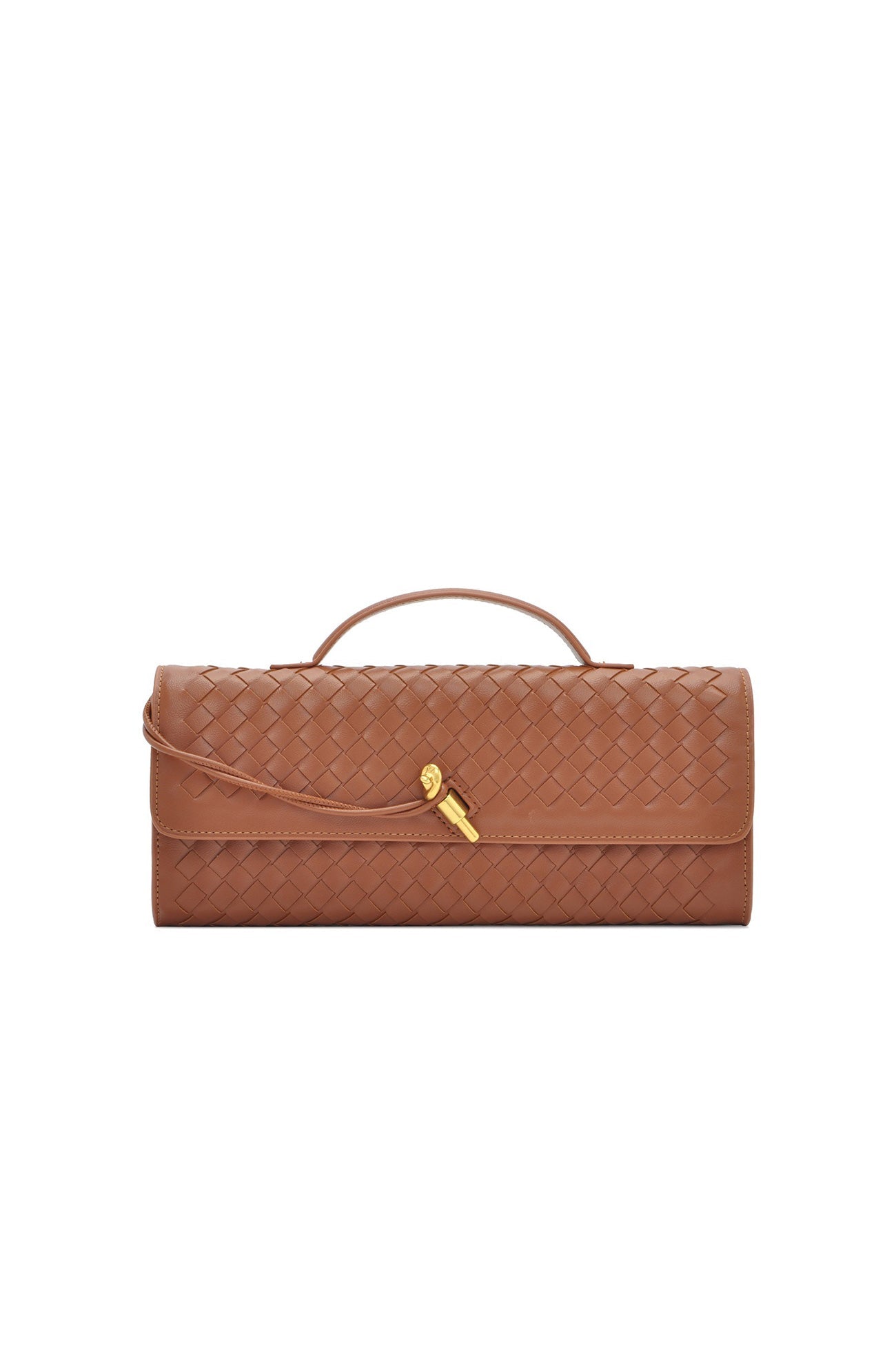 Baguette-Tasche für Frauen mit gewebter Struktur und verstellbarem Riemen
