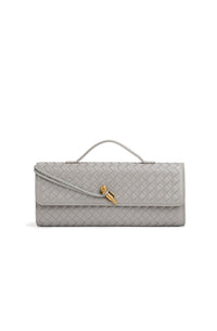 Sac baguette pour femme avec texture tissée et bandoulière réglable