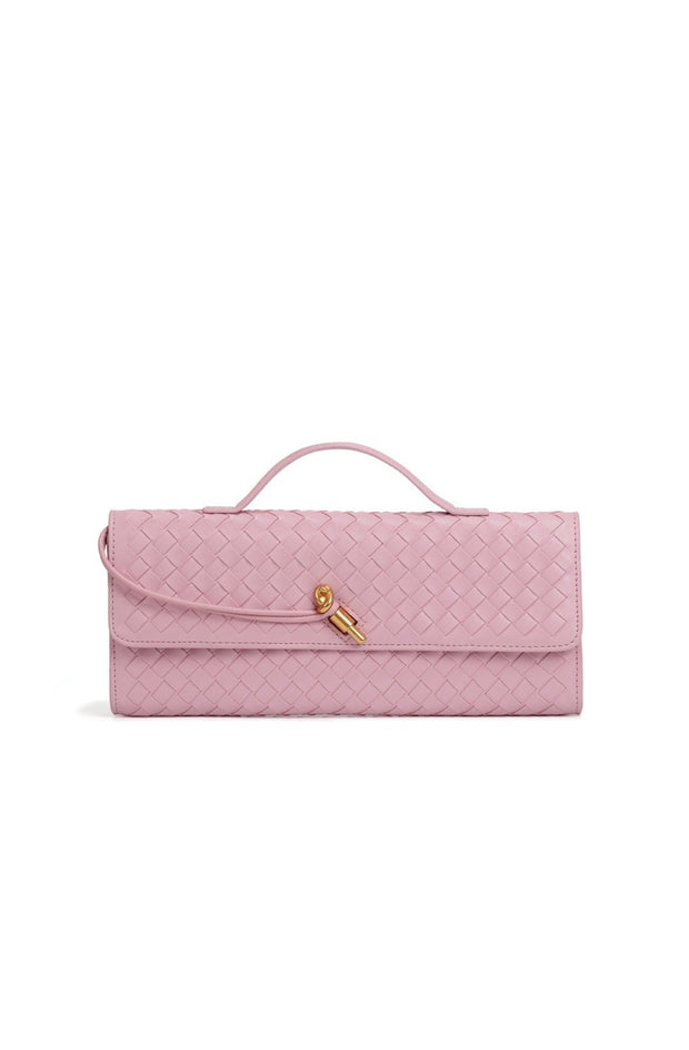 Sac baguette pour femme avec texture tissée et bandoulière réglable