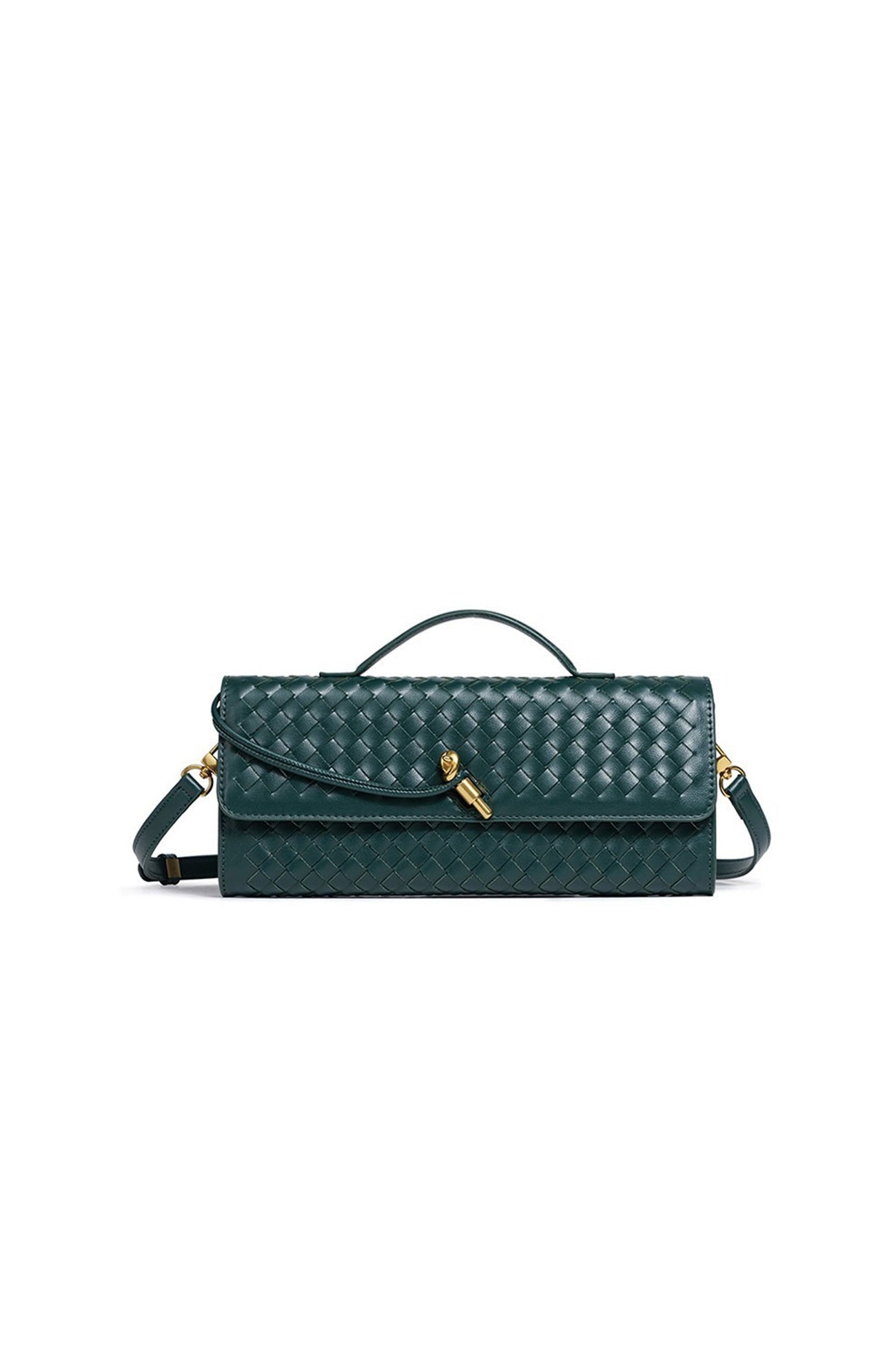 Baguette-Tasche für Frauen mit gewebter Struktur und verstellbarem Riemen