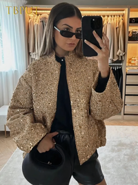 YANA - Veste dorée à paillettes