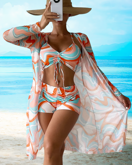 Yeva - Ensemble de bikinis taille haute avec couverture