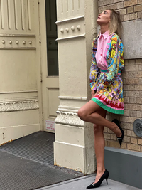 Ensemble imprimé jupe plissée pour femme - Bianca