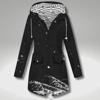 Manteau léger et imperméable avec capuche réglable pour femmes - Jade