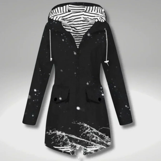 Manteau léger et imperméable avec capuche réglable pour femmes - Jade