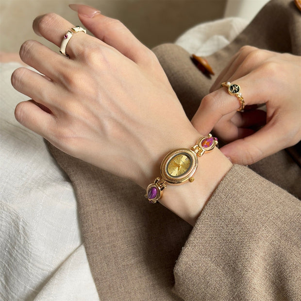 Bijoux femme montre bracelet avec détail ovale - Alviera