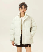 Olie - Lässige Jacke mit Stehkragen aus verdickter, warmer Baumwolle