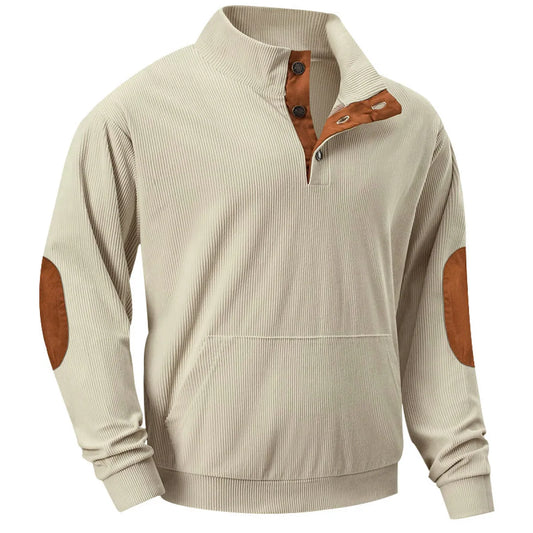 Kaym - Sweatshirt Homme à Col Montant et Manches Longues avec Poches