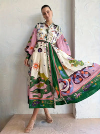 Maxi dress with abstract print