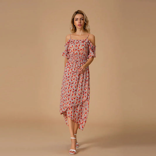 Carla - Robe d'été midi à fleurs fraîches