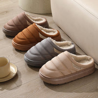 Chaussons d'hiver unisexes peluche anti-dérapant chaud - Nadir