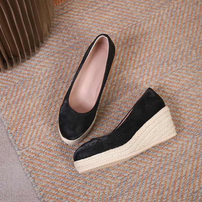 Damen Plateauschuhe mit geflochtener Sohle im Espadrille-Stil - Élodie