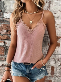 Susan - T-shirt femme col V avec dentelle