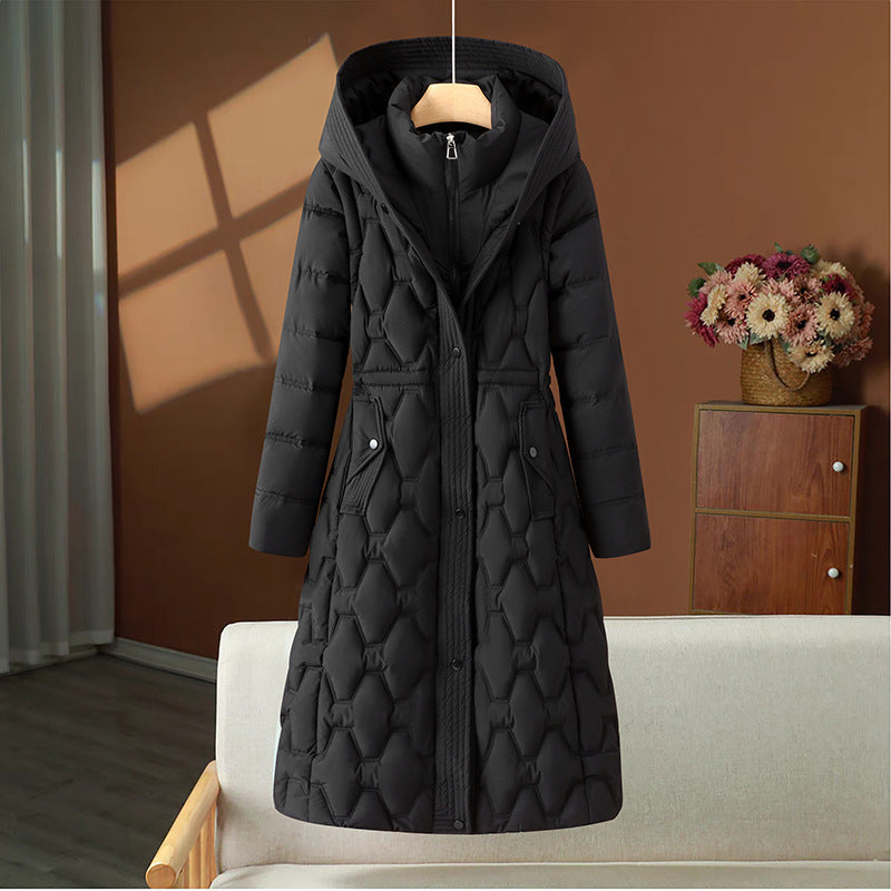 Langer gesteppter Damen-Wintermantel - Cassy
