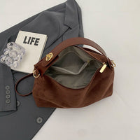 Sac à bandoulière en daim souple de style rétro pour femmes - Maëlle