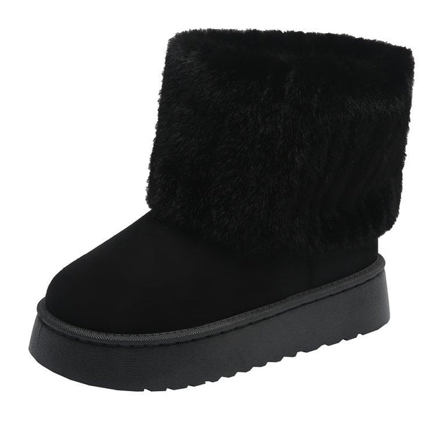 Winterliche Damenstiefeletten mit Plüschrand - Auralyn
