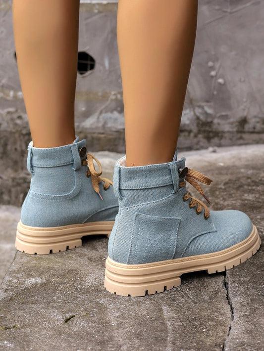 Bottines décontractées en toile texturée de style urbain pour femmes - Martina