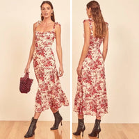 Dominica - Robe longue à imprimé floral et volants
